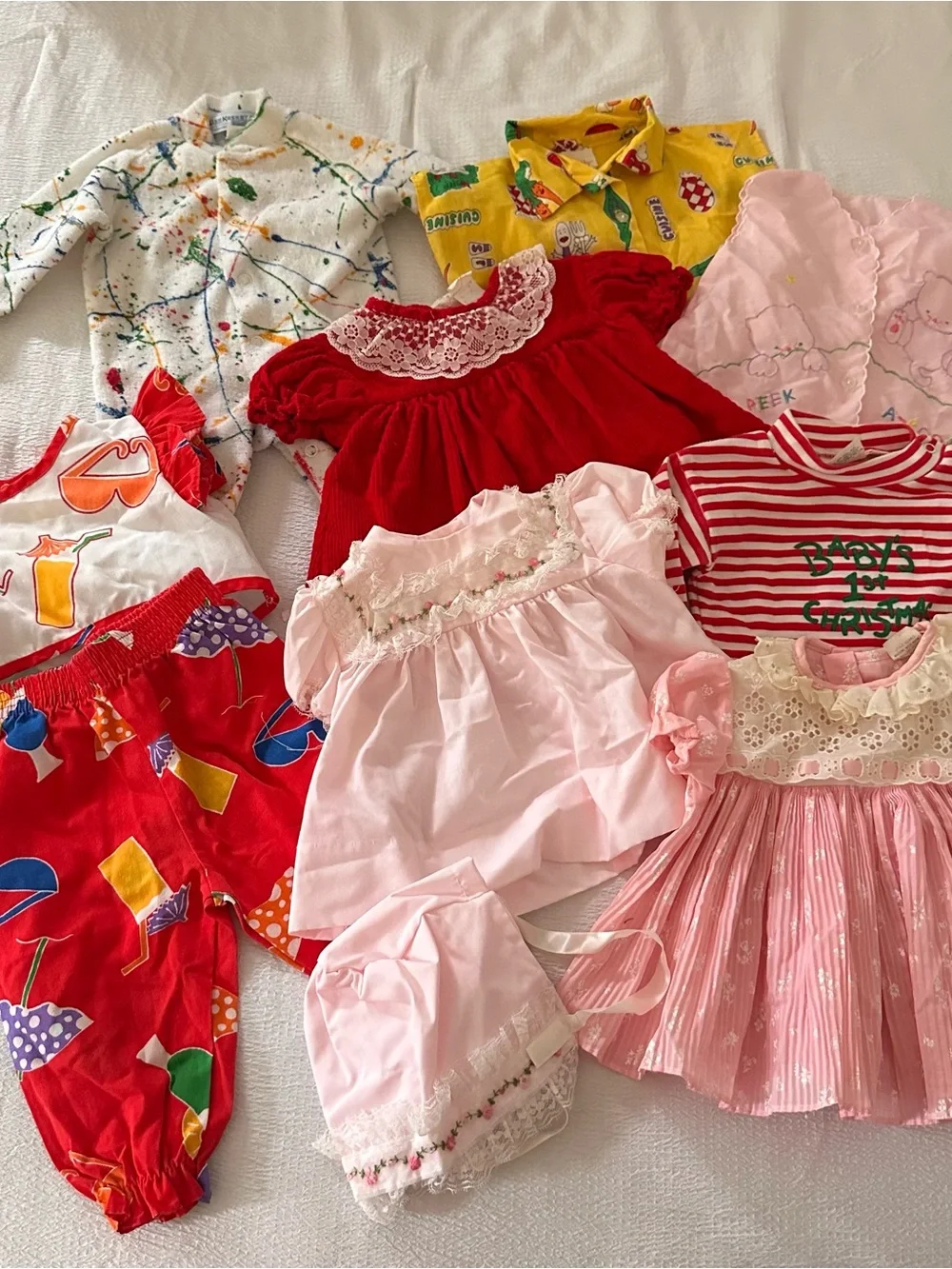 Vintage Baby Clothes Lot Bundle 80s 90s OshKosh Health-tex  0-12 Mo Baby